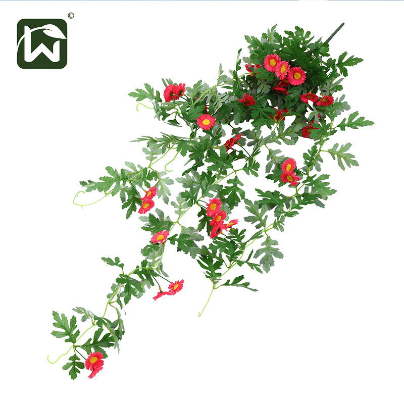 Artificial plants, flower vines, flower hanging, flower vines, wall hanging, ceiling decoration, small daisies, horticultural atmosphere, artificial green plants Specification image