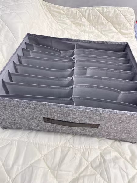 Double-row pants storage box, home clothes organizing box, wardrobe compartments for clothes storage, drawer layering magic tool Item Picture