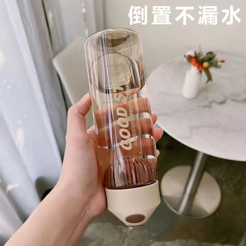 新款大容量水杯高颜值户外便携滤网随手杯创意带提绳运动塑料水壶细节图