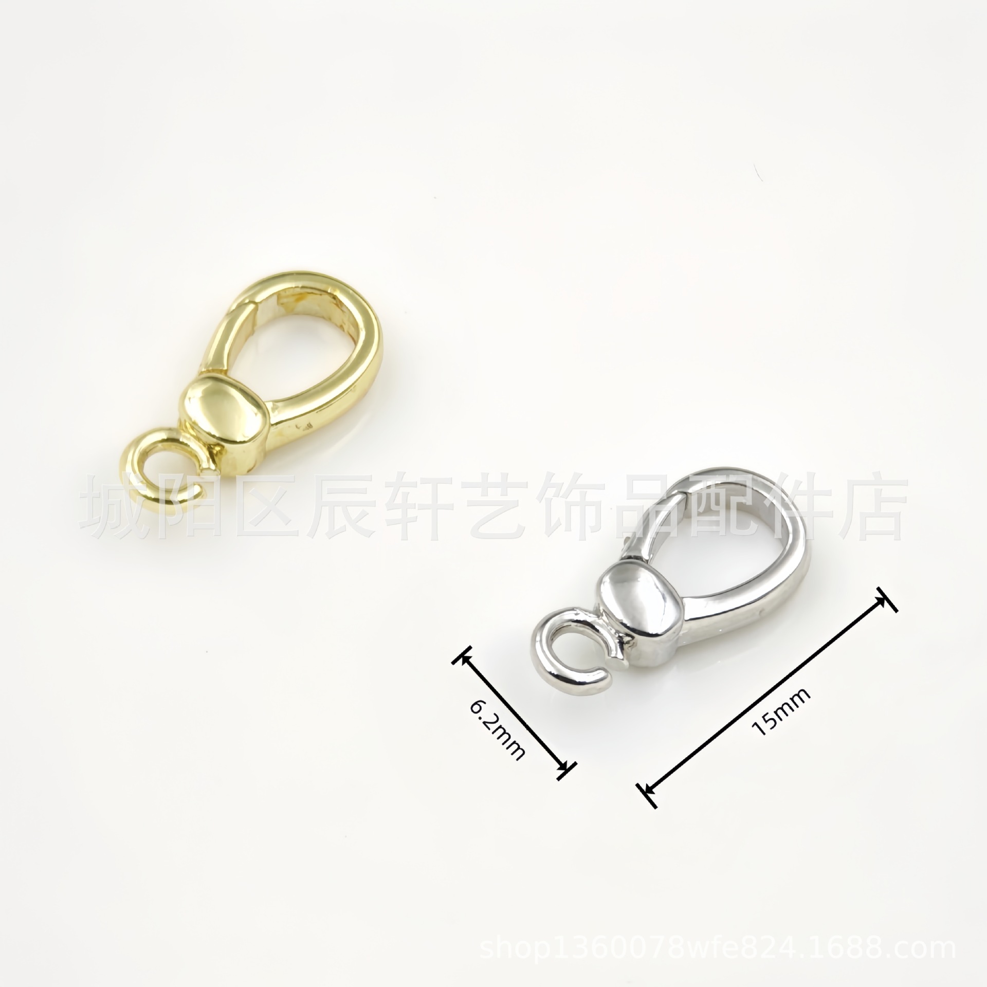 Copper cast 18K gold spring buckle, rectangular buckle, elliptical buckle, round buckle, irregular-shaped lobster buckle, diy universal buckle Application Scenario