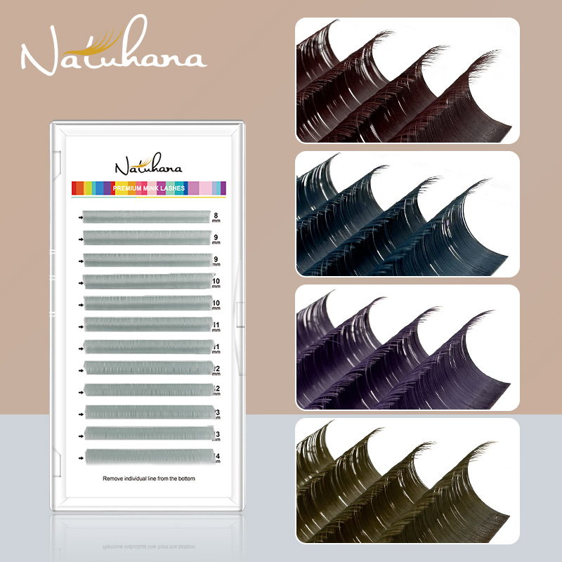 shanilak cold brown eyelash extensions, high-grade gray, olive green, dark blue, soft and natural single round hair