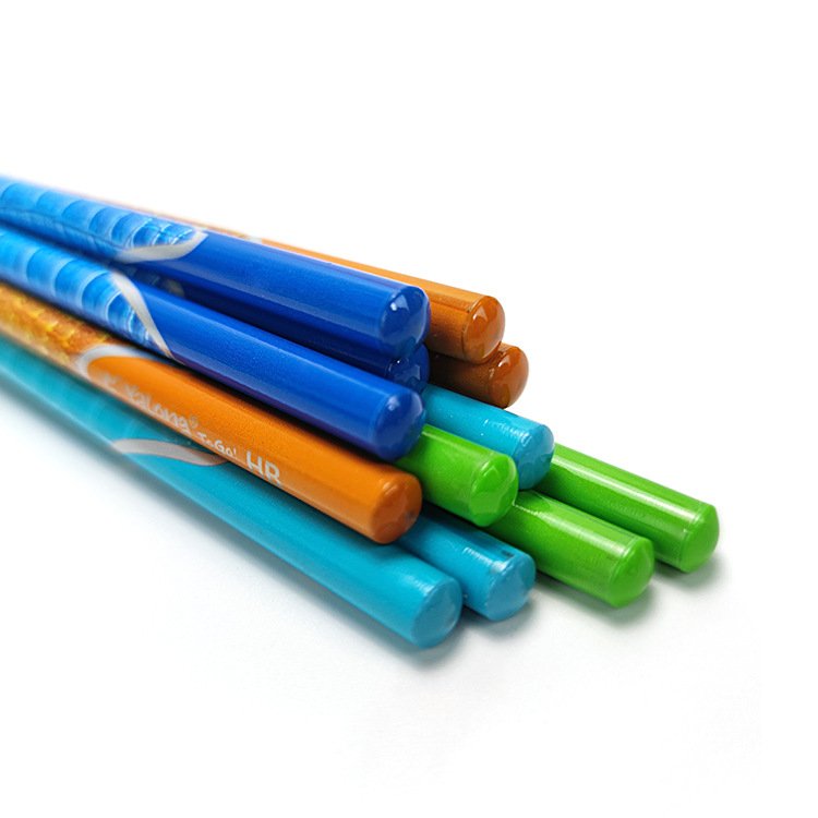 Yalong Amazon heat film coated fine packaging pencil texture printed wooden pencil Specification image