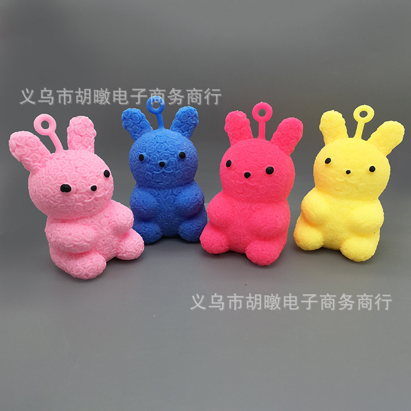 Cross-border supply eternal flower rose rabbit release toy TPR soft rubber Pinching Fun Soft and cute rabbit children's play Specification image
