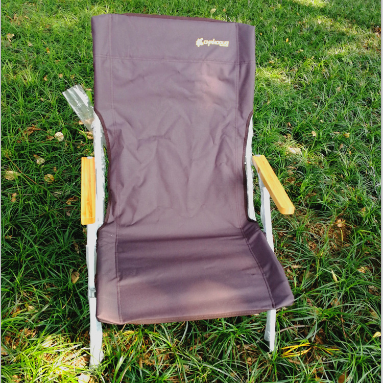 In-stock Korean-style high-back outdoor aluminum tube folding comfortable backrest chair, portable and comfortable fishing chair, camping and leisure sea dog chair Specification image