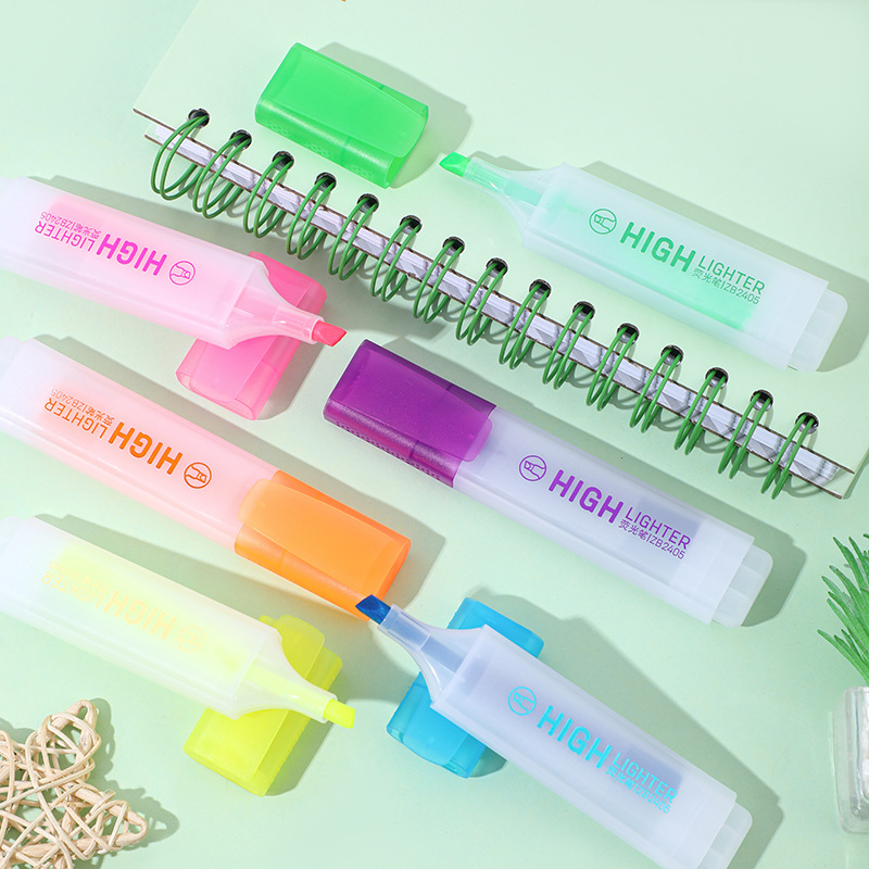 Large-capacity 6-color bold highlighter pen, highlighting key points of students' exams, high appearance level, note-taking office stationery Specification image