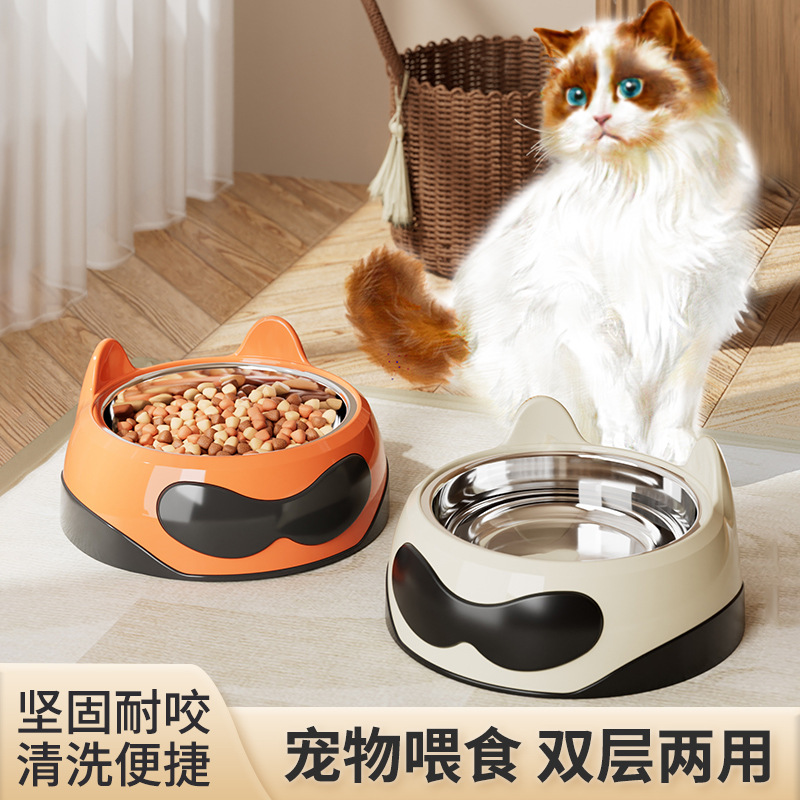 宠物用品/宠物猫宠物用品/宠物自动喂食器/自助喂猫/猫碗白底实物图