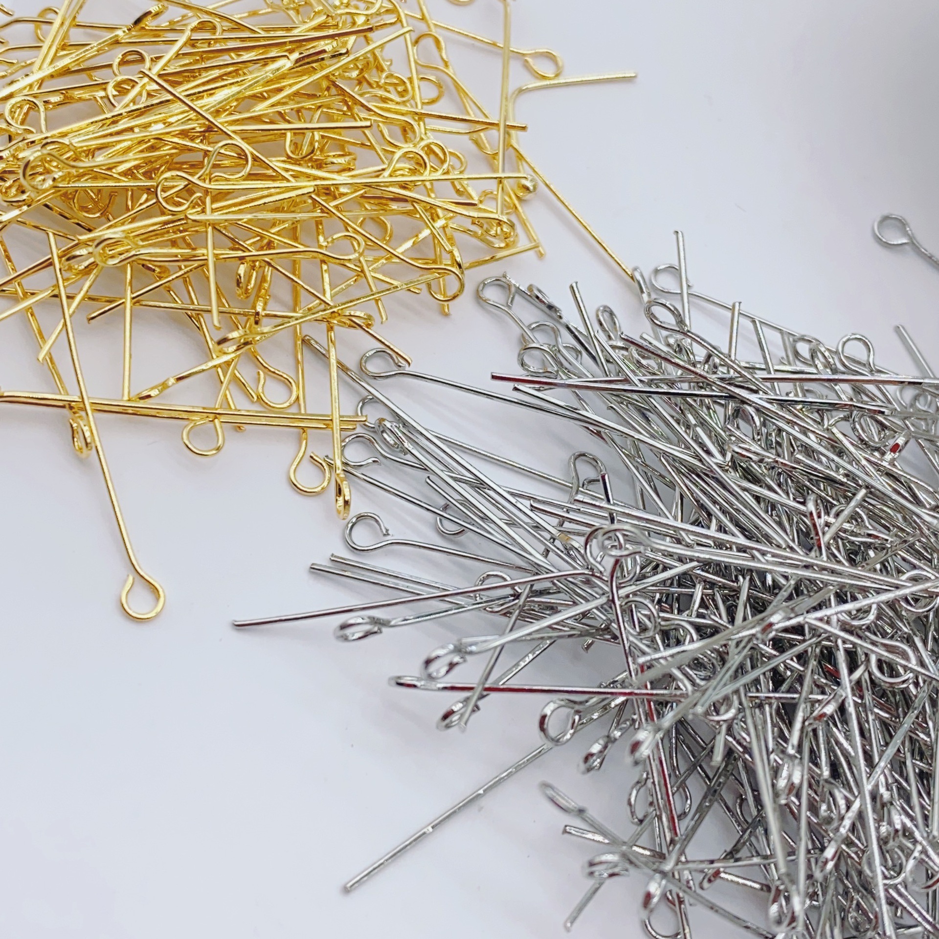 真金电镀DIY饰品针球头针T针九字针球针做耳饰耳环项链手串穿绳