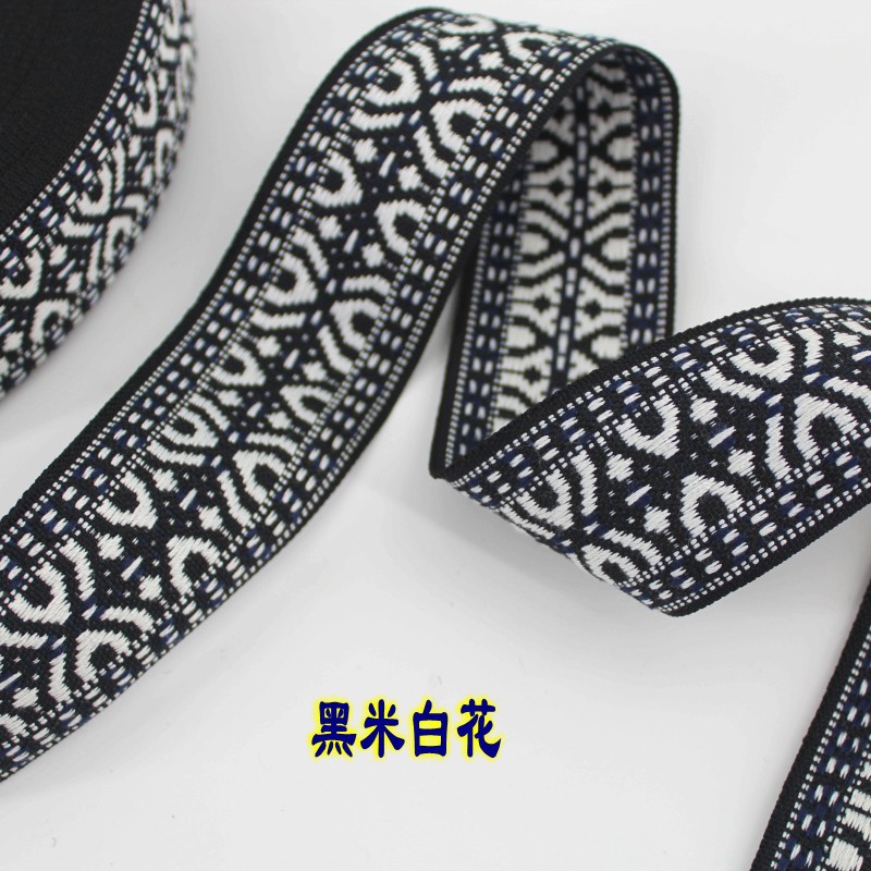 Al por mayor 50mm ancho color poliéster algodón poliéster estilo étnico jacquard correas equipaje y bolsos ropa zapatos y sombreros decoración hecho a mano DIY Application Scenario