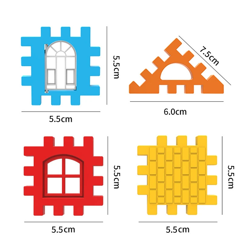Wholesale of children's window, house building blocks, large square plastic blocks, castle assembly, and educational toys for kindergartens Specification image