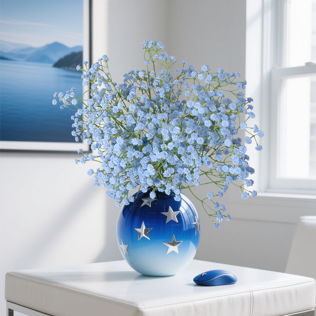 Artificial baby's breath soft rubber artificial flower wedding decoration, hand-held plastic baby's breath artificial flower wholesale details Picture