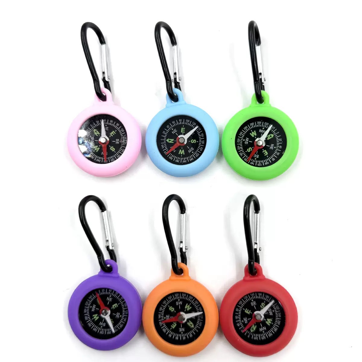 厂家供应新款挂扣配件指南针带扣橡胶彩色硅胶材质指南针