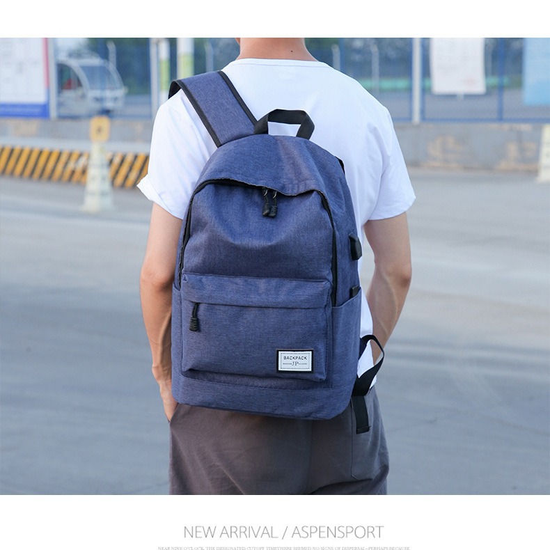 Wholesale of new trendy men's double-back casual Oxford fabric simple Korean-style backpacks with large capacity for middle school students Application Scenario