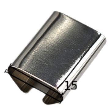 Metal silver electroplated horse buckle lanyard, drawstring opening, sheet rope clamp, 15*20mm square woven ribbon horse buckle Item Picture