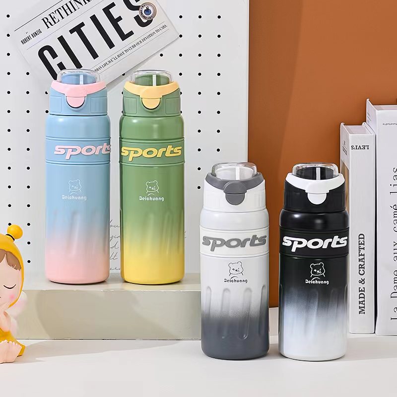 Cup Creation 2024 Popular fashion gradient vacuum Insulated Cup, large capacity, high appearance level, student sports portable water cup