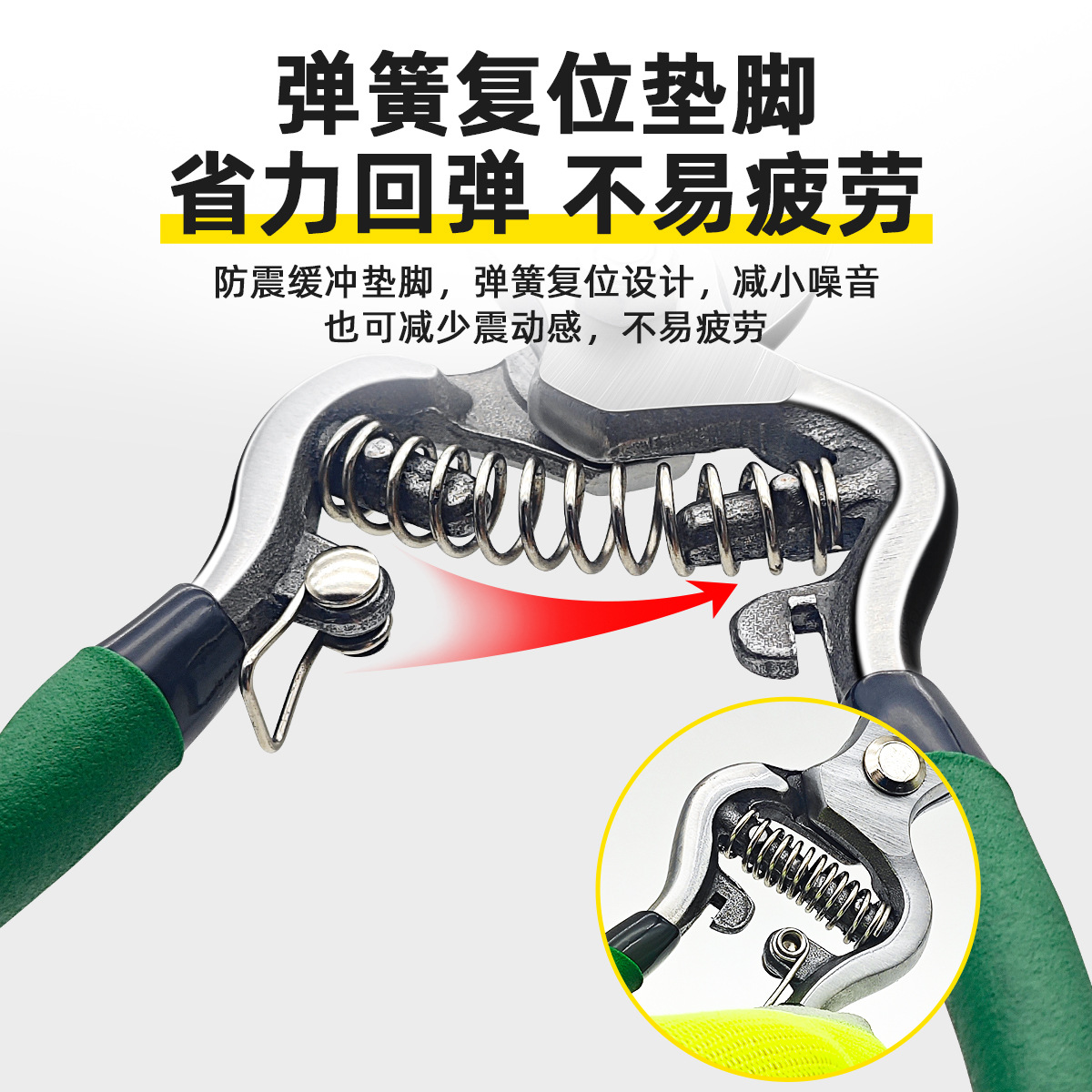 Factory direct sales of high-carbon steel forged pruning shears, garden shears, fruit branch shears and gardening shears details Picture