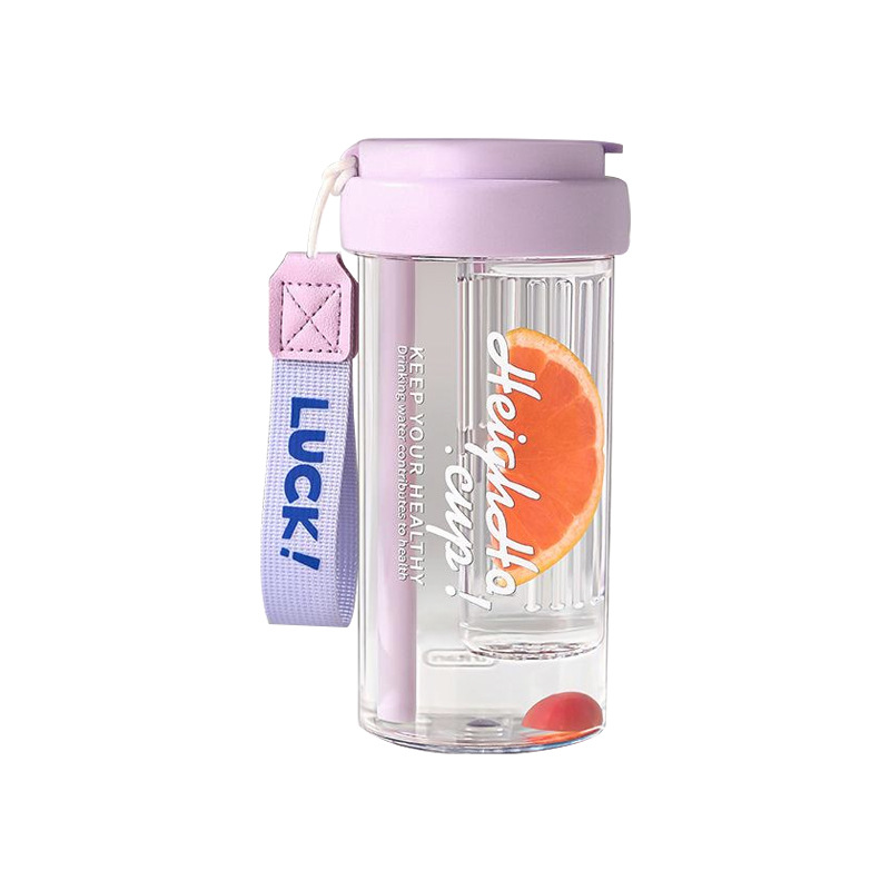 夏季水杯女ins吸管杯学生高颜值茶水分离泡茶杯子男款上班族颜控
