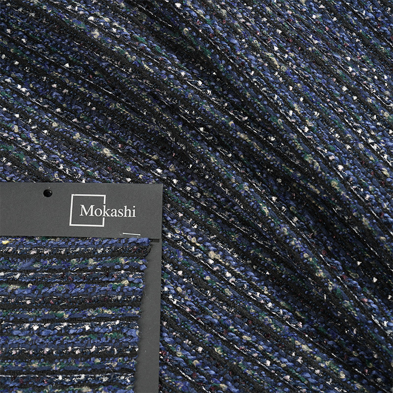 Mokashi textile's striped fabric for coats, skirts, shoes, hats, bags and other autumn and winter fashion small incense box fabrics Specification image