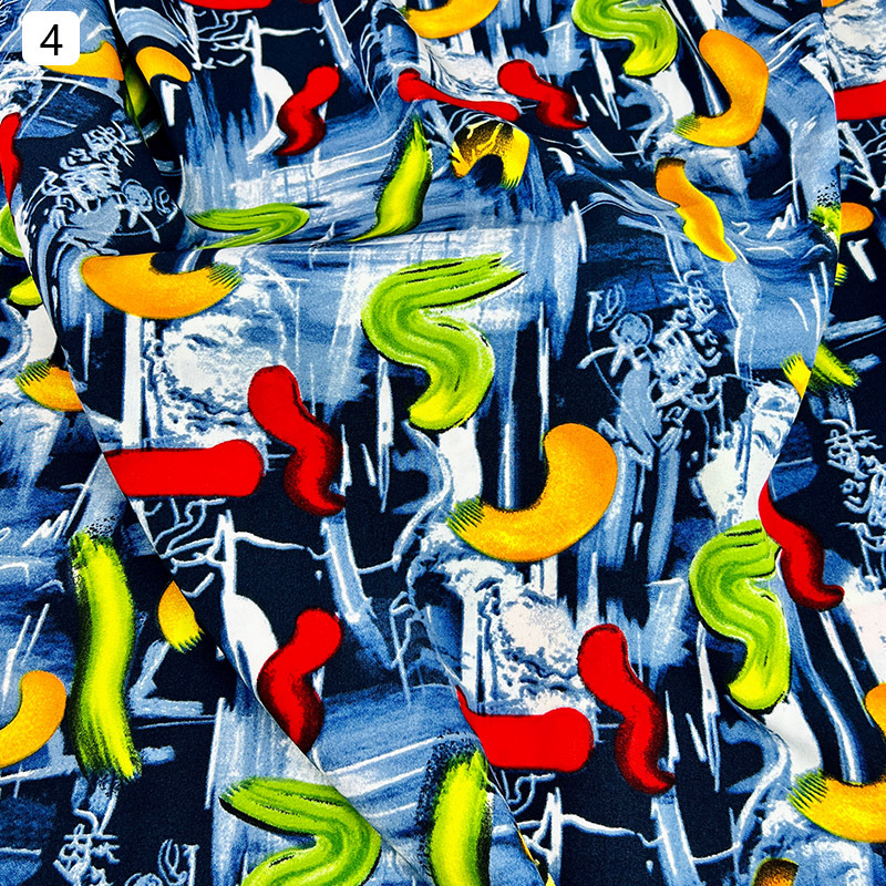 爆款字母印花服装连衣裙休闲裤四面弹面料 外贸服装T恤饰品箱包布 Item Picture