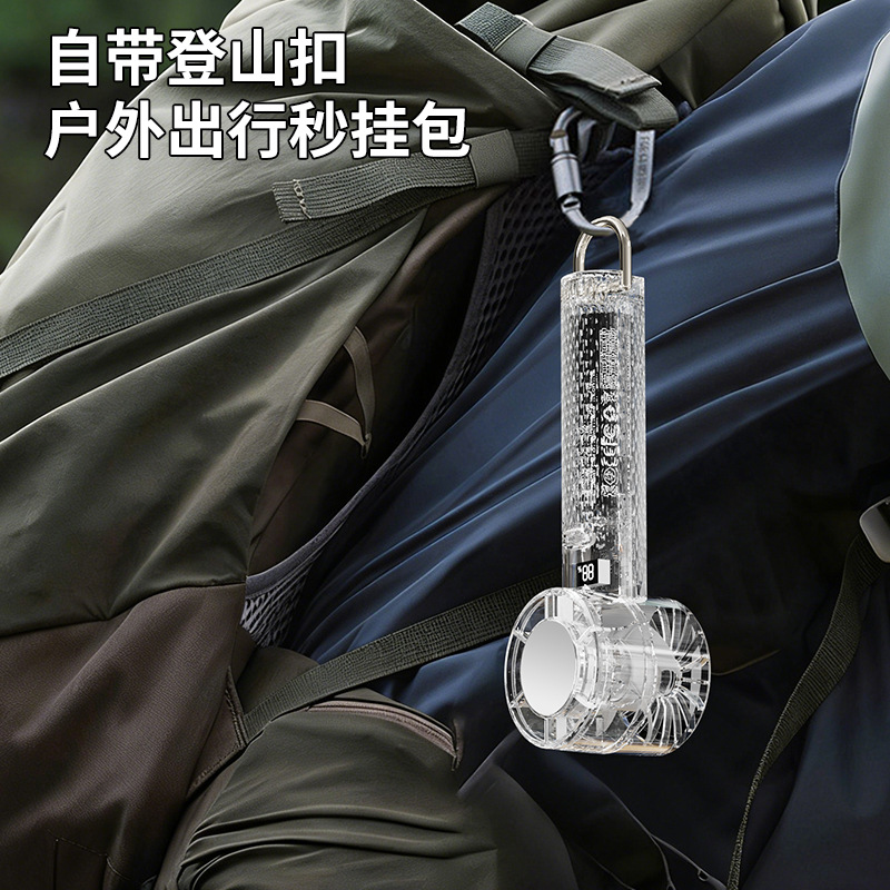 The new transparent ice pack fan with a 100-speed high wind force is a usb turbine portable cooling handheld small fan details Picture