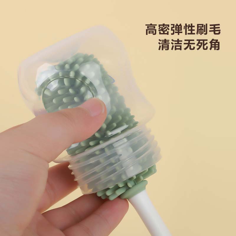 Factory direct sales of a two-in-one silicone set for cleaning and refreshing baby bottles, specifically designed for long-handled shapers, pacifiers and brushes Application Scenario