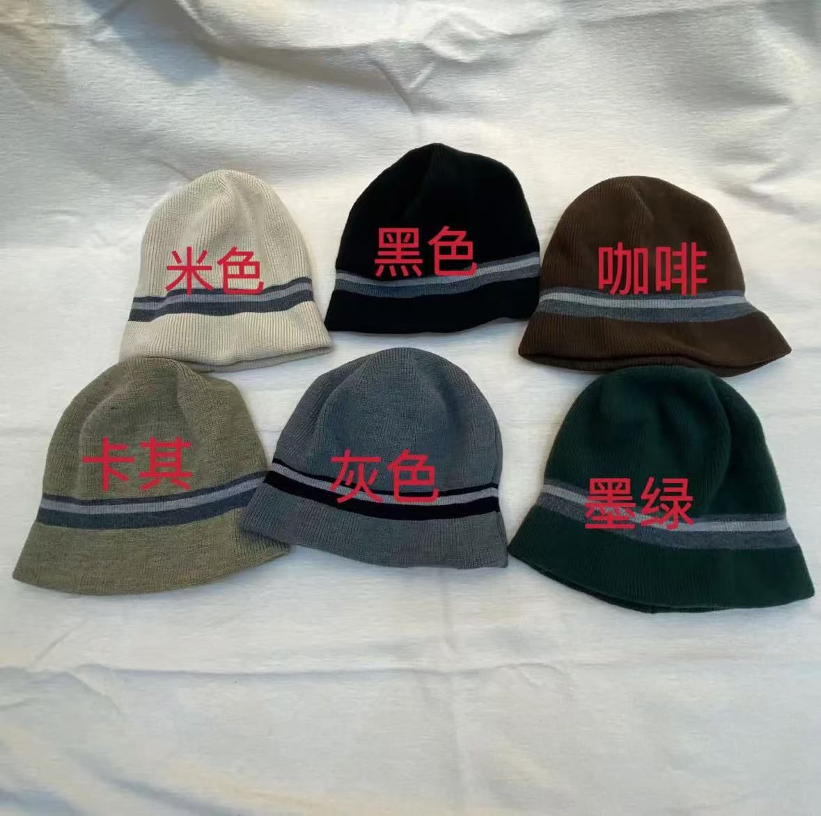 The new Korean style ins color-blocking knitted fisherman's hat for autumn, a warm striped woolen hat, a large plate that shows off the face, and a small pile hat Application Scenario