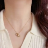 French-style fashionable and simple water drop metal small fish pendant necklace for women's daily commuting, cute and versatile collarbone chain wholesale details Picture