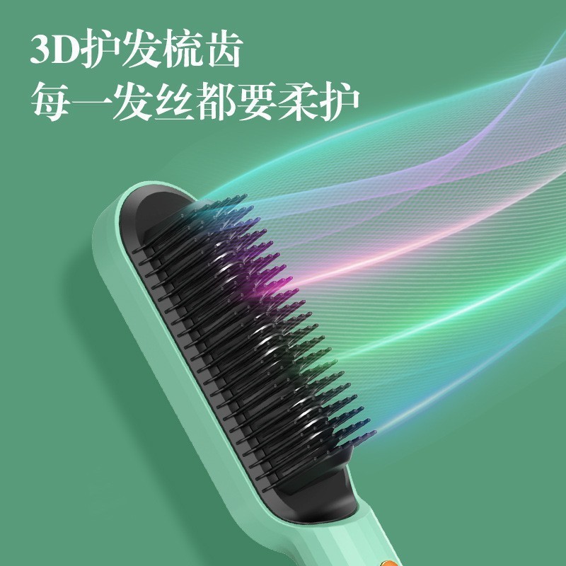 The new cross-border hair straightening comb, negative ion hair straightening device, is a dual-purpose electric hair straightening comb for both straightening and curling, with an inwardly fastened lazy curling iron Application Scenario