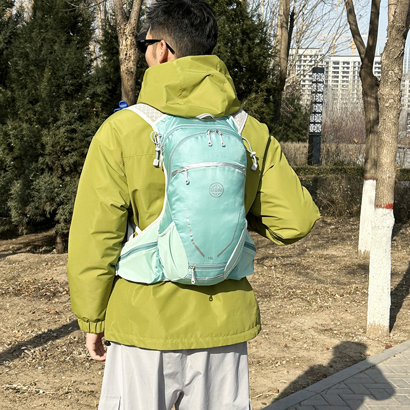 New multi-functional nylon running backpack, safety reflective sports backpack, water bag backpack Item Picture