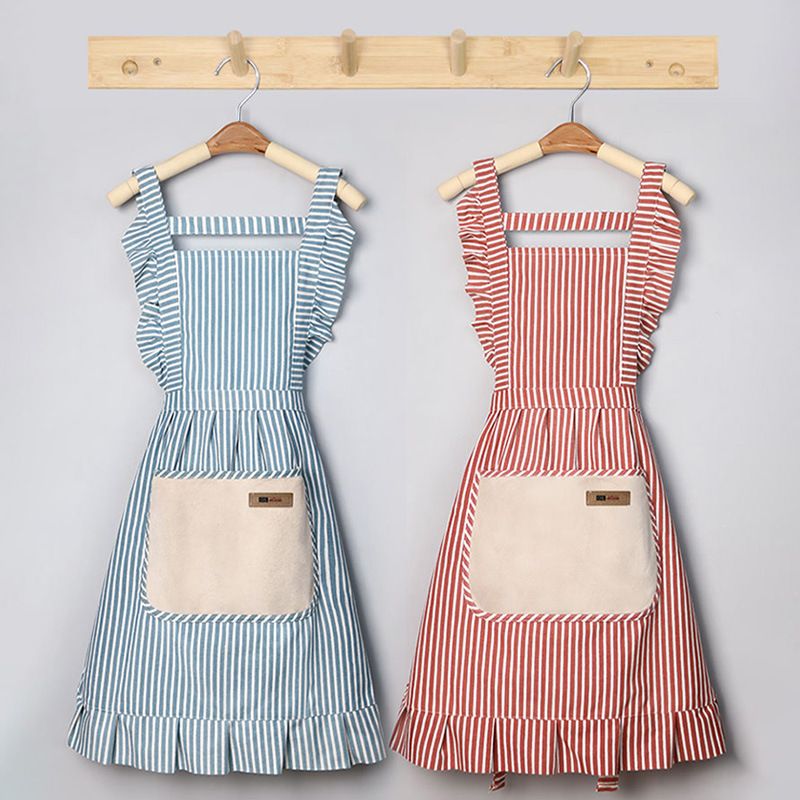Lace apron, kitchen, home, waist belt, pocket, princess style, dirt-resistant, hand-wiping, waterproof and oil-resistant, wholesale of bibs details Picture