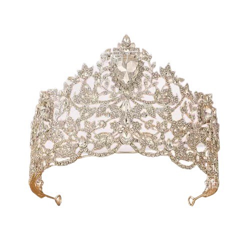 The bride's crown dress, headwear and accessories exuding a simple and elegant Korean style, set with zircon and rhinestones. Photographed in a photo studio Item Picture