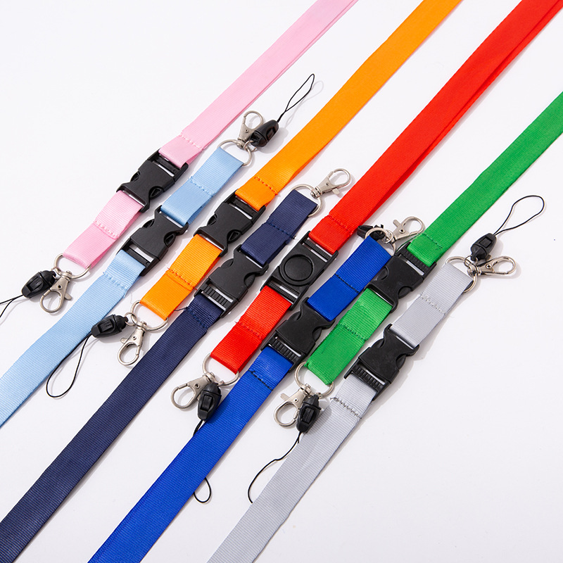 Amazon's best-selling heat transfer polyester tape snap-on lanyard, student work ID card holder snap-on lanyard for exhibition Item Picture