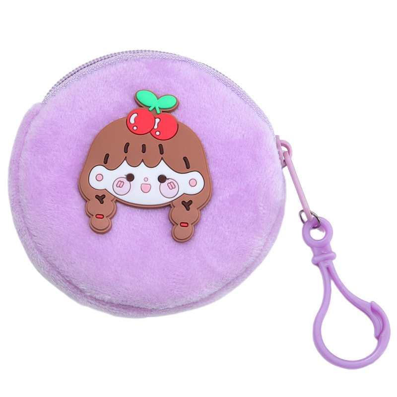 Nuevo estilo bonito de dibujos animados plush zero wallet para niños zipper coin bag key bag portátil mini auricular bag wholesale Item Picture
