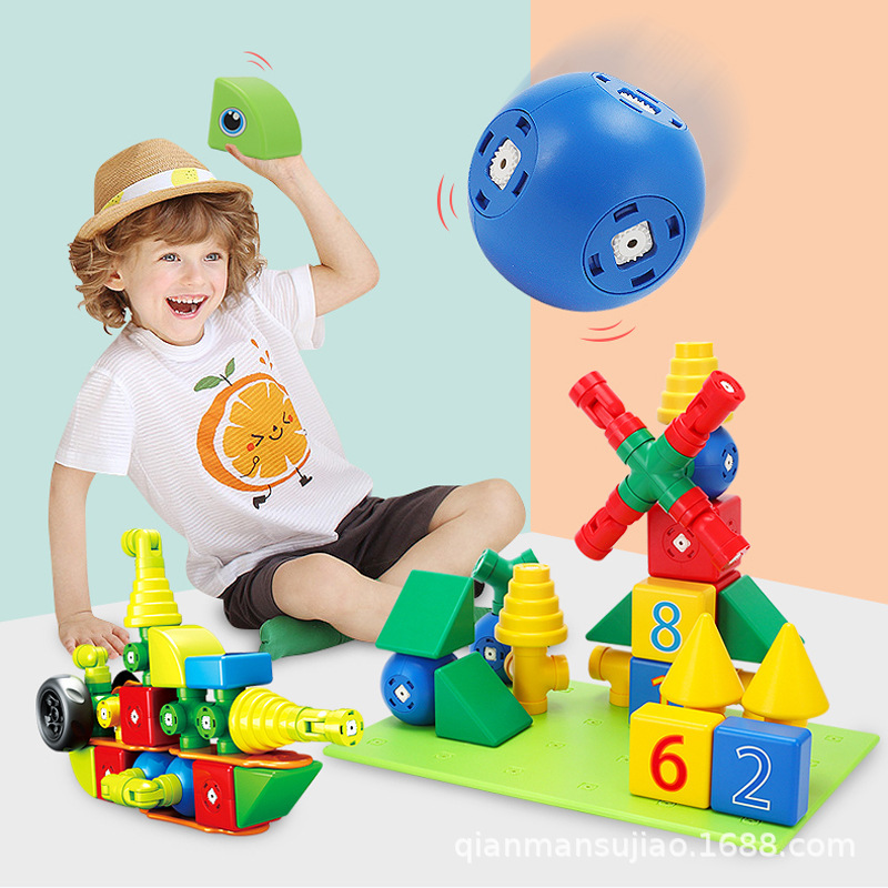 Puzzle para niños magnetic big granular bloques de construcción juguetes de plástico magnetic assembly baby early learning multi-shapes puzzle toys Application Scenario