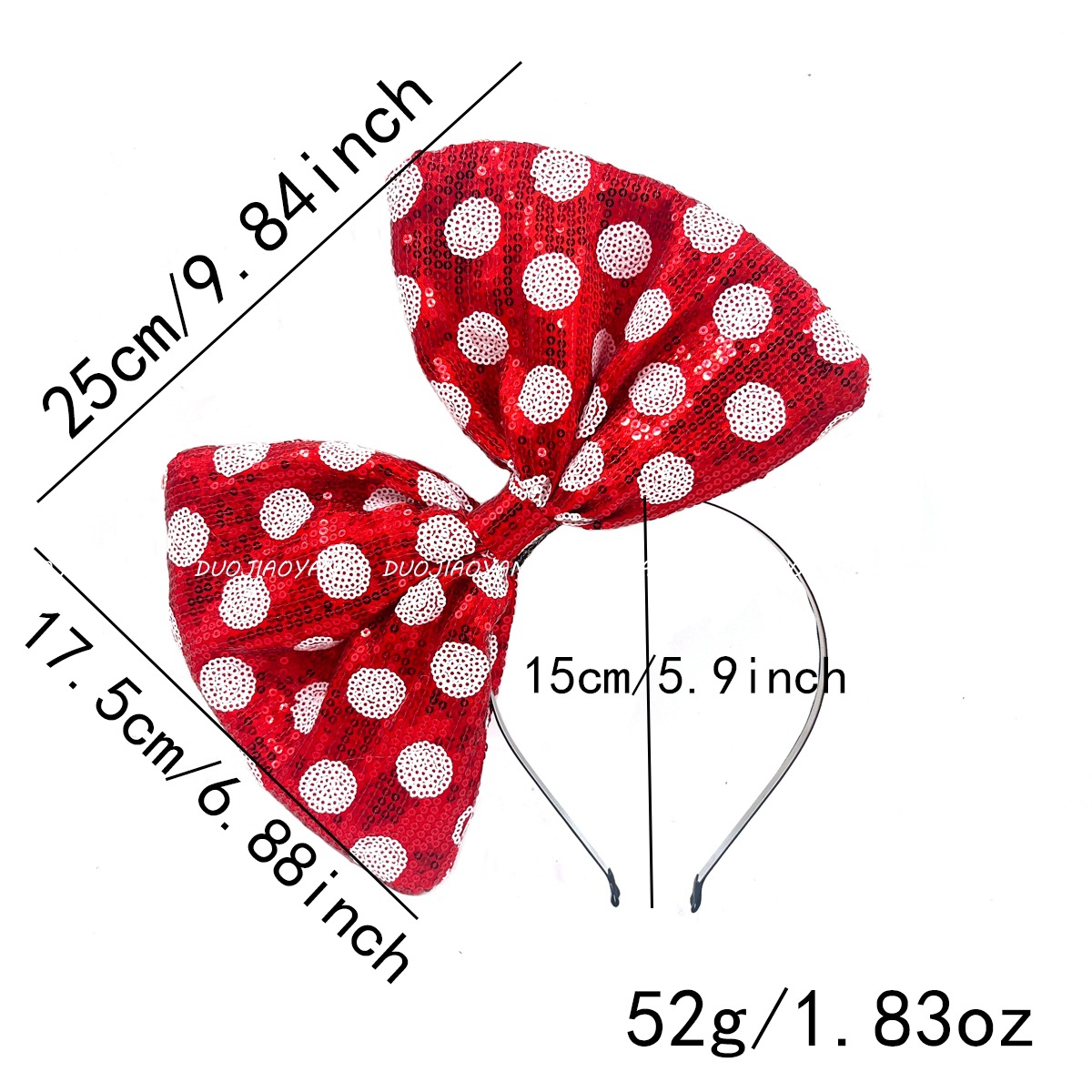 A new, oversized and exaggerated red bow headband, a three-dimensional and sweet hair accessory, and a green Christmas photo headband for women Item Picture