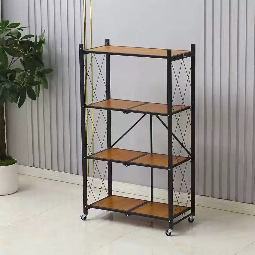 No-installation kitchen rack, folding storage rack, large capacity, widened depth, folding microwave oven rack manufacturer Specification image