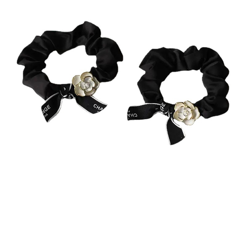 Camellia small intestine hair tie, a popular and stylish headwear, a high-end Japanese and Korean hair tie with thick rubber bands for women Item Picture