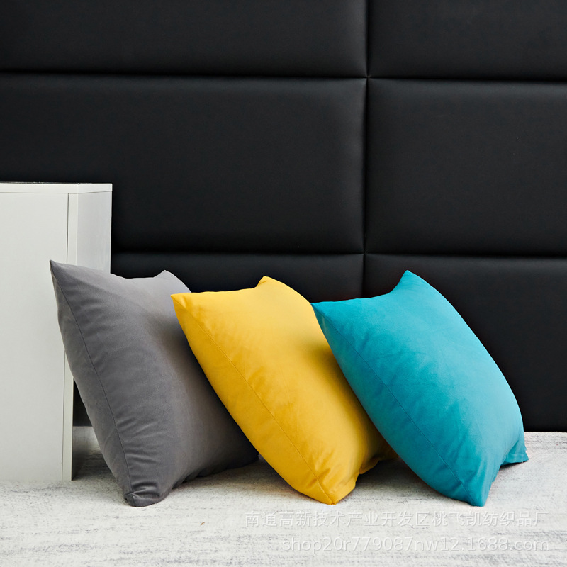 北欧ins纯色天鹅绒糖果色抱枕套现代简约沙发靠垫汽车靠枕可订货细节图