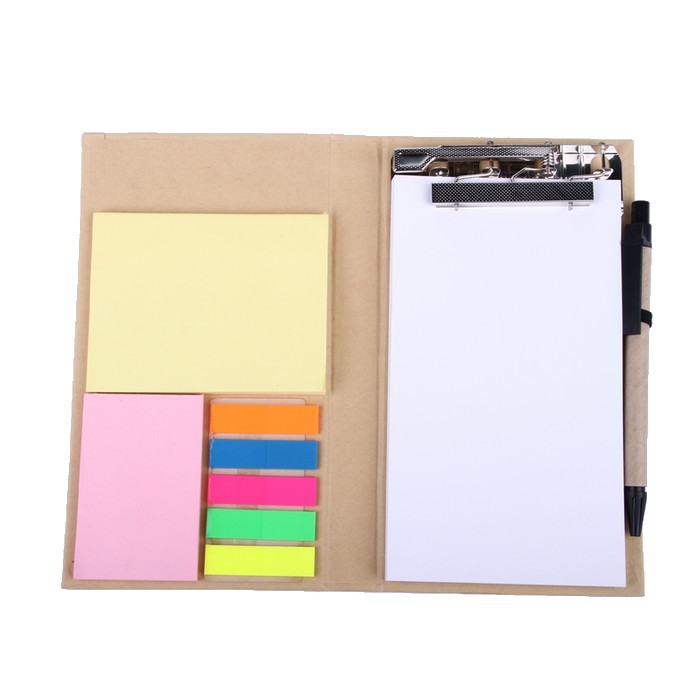 Eco-friendly notepad with pen, sticky notes for N times, PET combination notebook, cardboard cover, in stock and available for order Item Picture