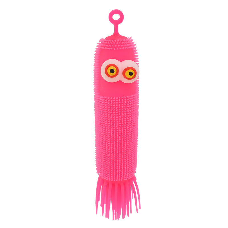 Luminous protruding eye corn caterpillar protruding eye octopus venting ball toys, night market shining street stall toys wholesale Item Picture