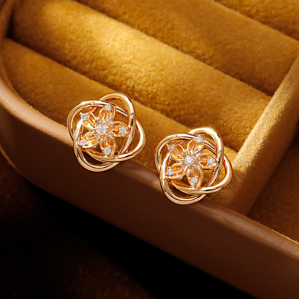 Hyacinth temperamento moda simple pendientes ajardinado delicado incrustado zirconia commuter múltiples orejeras diseño de nicho sentido orejeras para mujeres