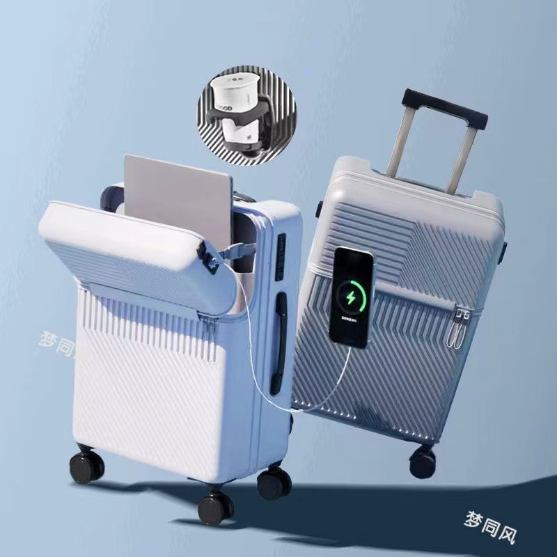 行李箱2025新款多功能前开口机箱万向轮静音密码旅游箱拉杆箱