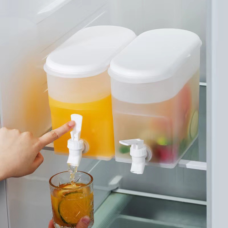 Large-capacity plastic cold water kettle with faucet, cold water bucket, white faucet, large-capacity cold water kettle Specification image