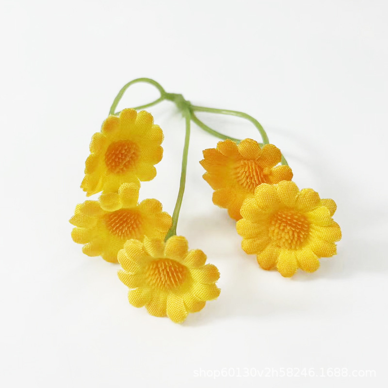 假花/仿真花DIY发饰配件/5朵塑膠花/仿真花/塑膠花细节图