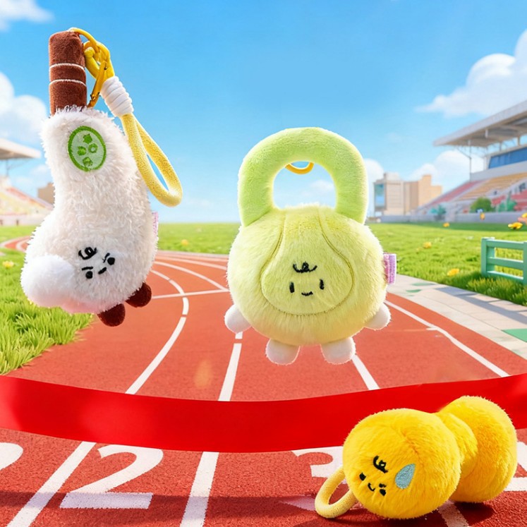 新款运动小挂件哑铃毛绒玩具体育馆活动礼品高尔夫球杆儿童礼物批