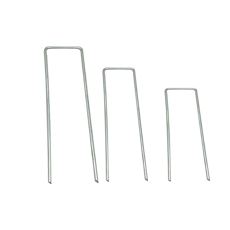 Anti-grass fabric ground nails, source turf and lawn nails, galvanized metal tent nails, three-dimensional net ground nails for pipes, U-shaped ground nails Item Picture