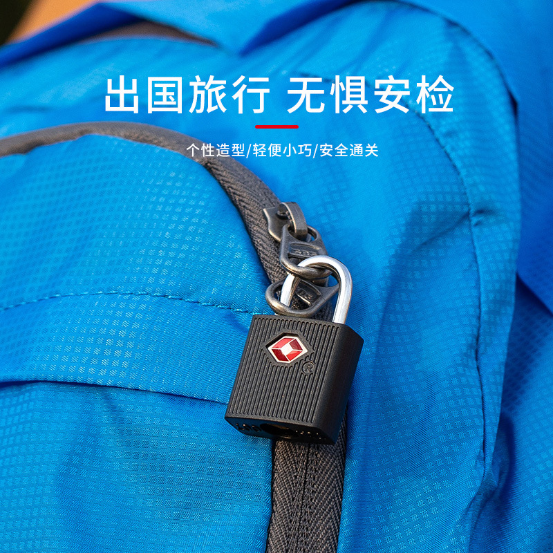 TSA海关锁跨境专供 钥匙开启箱包挂锁 彩色小锁 旅行拉杆箱安检锁