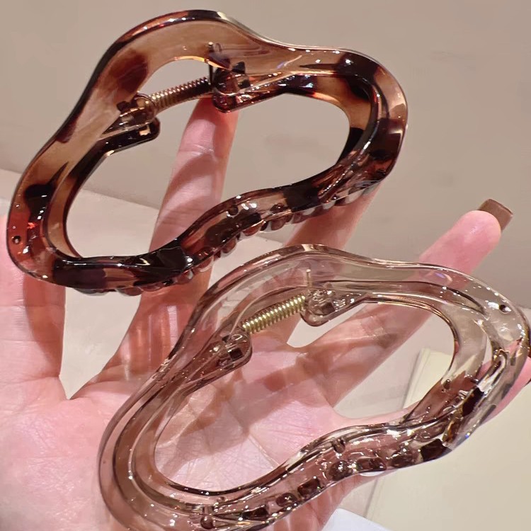 2025 New transparent cloud large hair clip, high-end women's back head hair clip, shark clip, updo hair clip headwear Specification image