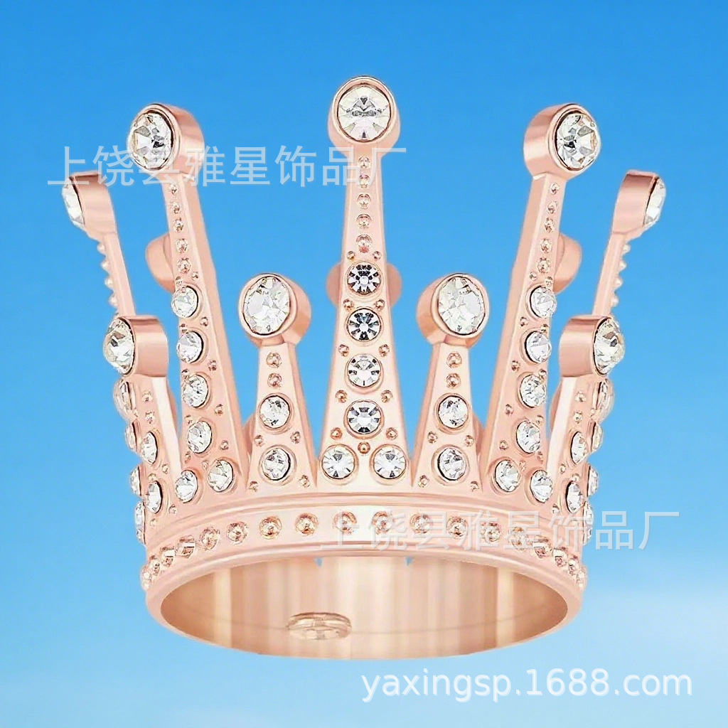 New diamond silver imitation gold rose gold princess headwear, small crown outfit, birthday outfit accessory details Picture