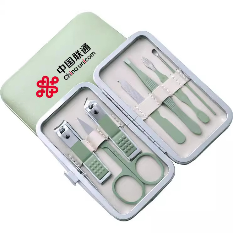 Factory direct sales of stainless steel nail clippers and nail scissors set, 7-piece nail tool set, printed with gift LOGO details Picture