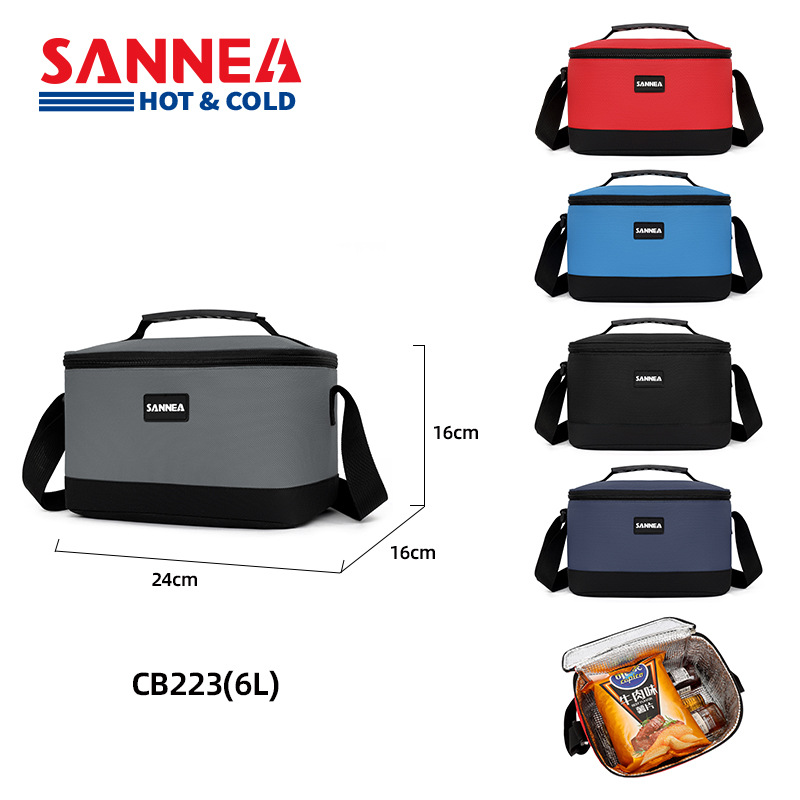 现货批发铝箔午餐包防水冰包手提饭盒袋加厚条纹便当包保温包跨境